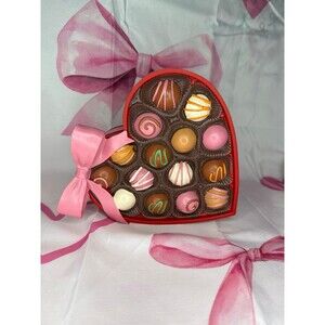 Valentine's Chocolate Box Pink Bow by Sweet Treats NEW Candy Home Decor Figurine